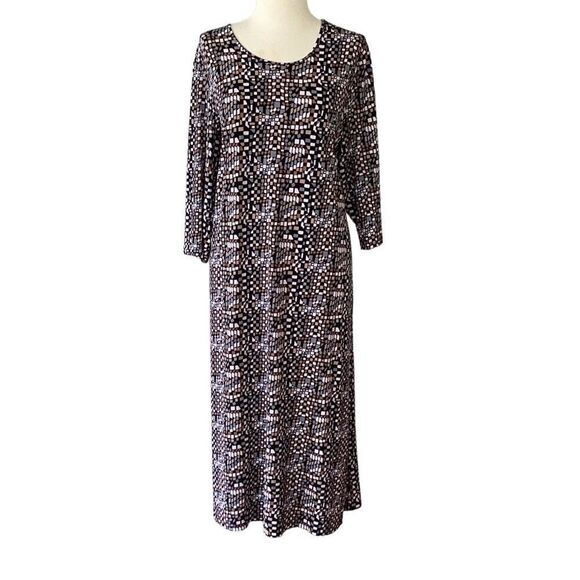 Ulla Popken Dresses & Skirts - Ulla Popken Geometric 3/4 Length Sleeve Jersey Dress Women’s 20/22